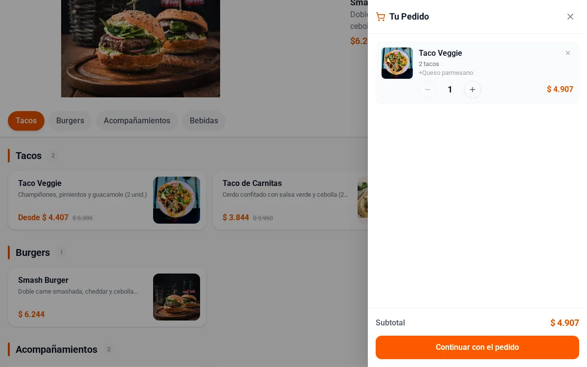 Pedidos Online en computadora